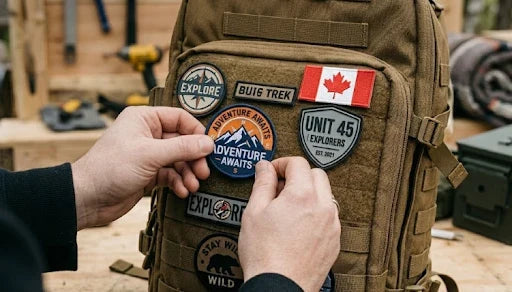 Velcro patches on tactical bags.