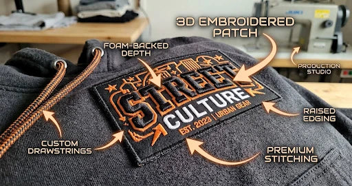 Custom 3D Embroidery Patches for Streetwear Brands