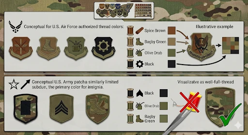 Visual representation of the official subdued palette for OCP patches.